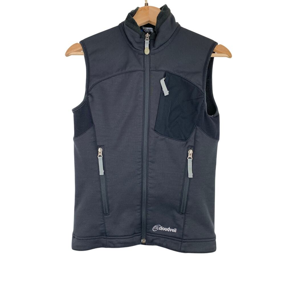Cloudveil‎ Women's XS Black Full Zip Fleece Lined Lightweight Outdoor Vest *